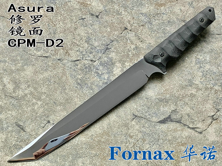 Fornax 华诺手工 修罗  CPM-D2刃材 米卡塔柄 手工镜面 Tanto日式直刀（预定）
